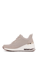 Skechers Women's Beige Million Air-Hotter Air Thick Soled Wedge Heeled Sneaker | Derimod Skechers Women's Beige Million Air-Hotter Air Thick Soled Wedge Heeled Sneaker | Derimod