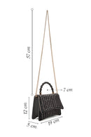 Kadın Antrasit Uzun Askılı Taşlı Mini Kol Çantası | Derimod Kadın Antrasit Uzun Askılı Taşlı Mini Kol Çantası | Derimod