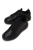 Male Black Lace-up Leather Sneaker | Derimod Male Black Lace-up Leather Sneaker | Derimod