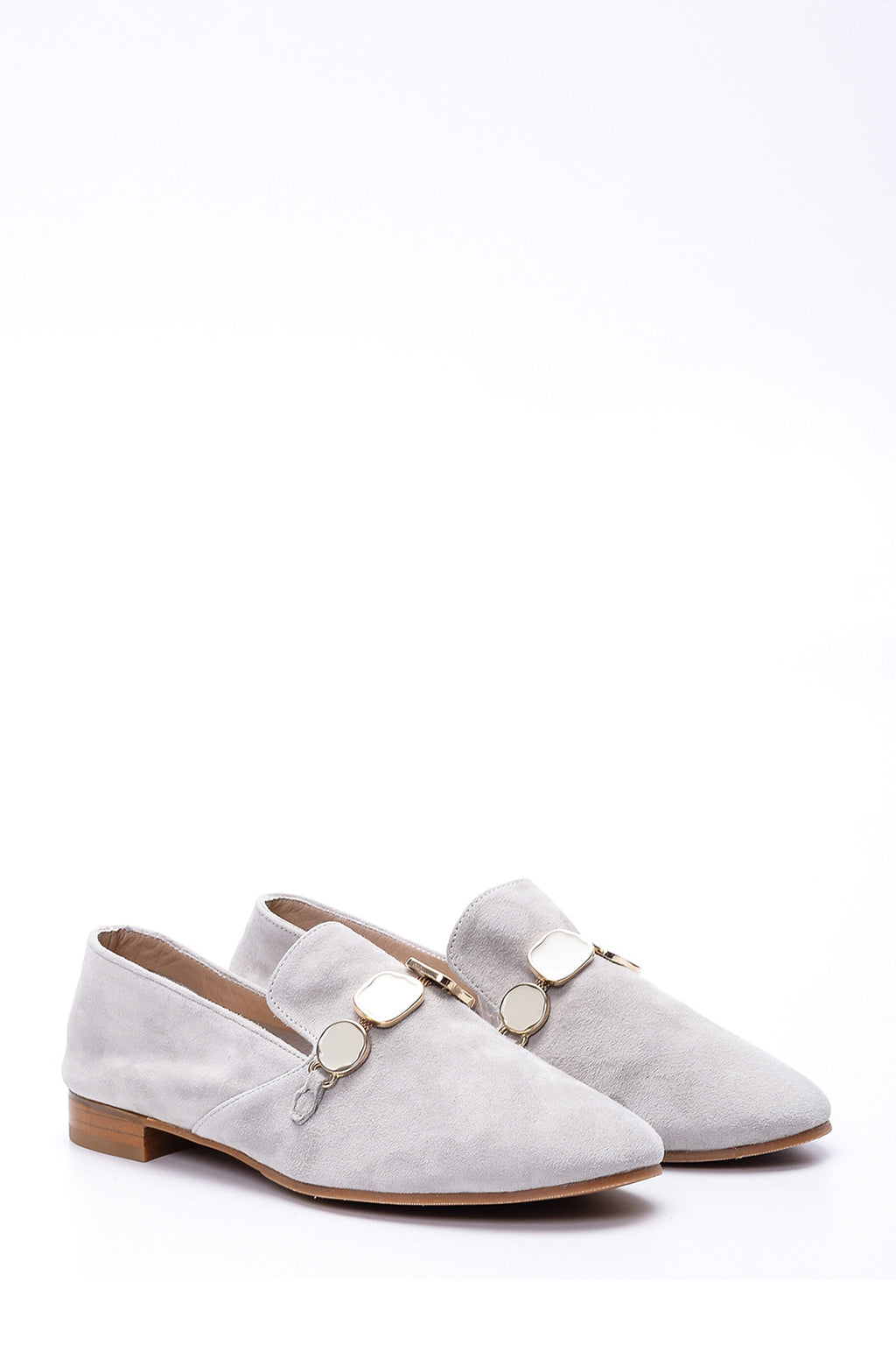 Kadın Taşlı Süet Loafer