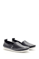 Women's Leather Loafer with Stitching Detail | Derimod Women's Leather Loafer with Stitching Detail | Derimod