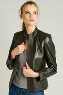 NORMA WOMEN'S LEATHER JACKET | Derimod NORMA WOMEN'S LEATHER JACKET | Derimod