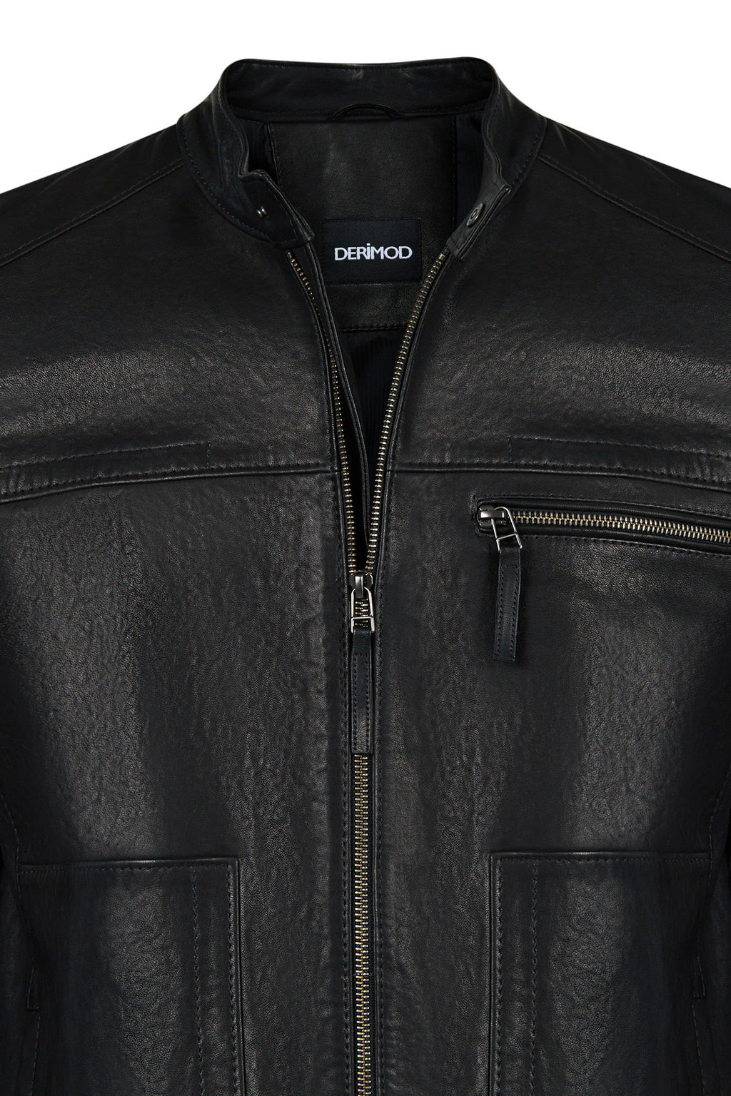 Endrick Erkek Siyah Slim-Fit Deri Ceket