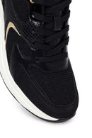 Woman Black Lace-Up Wedge Sneaker | Derimod Woman Black Lace-Up Wedge Sneaker | Derimod
