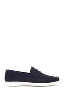 Erkek Lacivert Nubuk Deri Loafer | Derimod Erkek Lacivert Nubuk Deri Loafer | Derimod