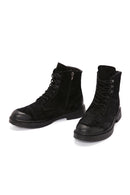 Men's Black Zippered Suede Leather Casual Boots | Derimod Men's Black Zippered Suede Leather Casual Boots | Derimod