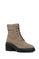 Geox Women's Mink D Spherica Ec15 Zippered Heeled Leather Boots | Derimod Geox Women's Mink D Spherica Ec15 Zippered Heeled Leather Boots | Derimod