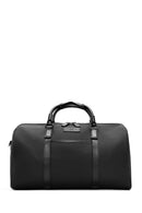 Men's Black Printed Leather Travel Bag | Derimod Men's Black Printed Leather Travel Bag | Derimod