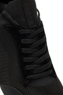 Derimod Zero Erkek Siyah Bağcıklı Kalın Tabanlı Kumaş Sneaker | Derimod Derimod Zero Erkek Siyah Bağcıklı Kalın Tabanlı Kumaş Sneaker | Derimod