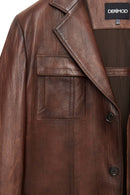 Kevin Erkek Camel Blazer Deri Ceket | Derimod Kevin Erkek Camel Blazer Deri Ceket | Derimod