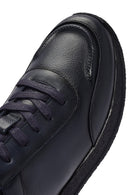 Erkek Lacivert Bağcıklı Deri Sneaker | Derimod Erkek Lacivert Bağcıklı Deri Sneaker | Derimod