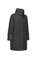 Geox Women's Black Diamant Long Coat | Derimod Geox Women's Black Diamant Long Coat | Derimod