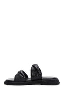 Women's Black Leather Comfort Slippers | Derimod Women's Black Leather Comfort Slippers | Derimod