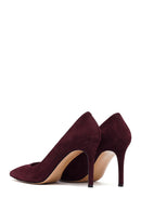 Kadın Bordo İnce Topuklu Süet Deri Stiletto | Derimod Kadın Bordo İnce Topuklu Süet Deri Stiletto | Derimod