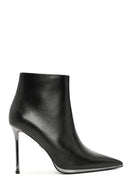 Kadın Siyah Fermuarlı İnce Topuklu Deri Bot | Derimod Kadın Siyah Fermuarlı İnce Topuklu Deri Bot | Derimod