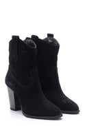 Women's Suede Leather Cowboy Boots | Derimod Women's Suede Leather Cowboy Boots | Derimod