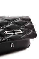 Kadın Siyah Uzun Askılı Kapitone Desenli Omuz Çantası | Derimod Kadın Siyah Uzun Askılı Kapitone Desenli Omuz Çantası | Derimod