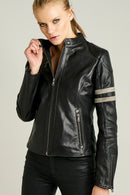 Stop Kadın Deri Ceket | Derimod Stop Kadın Deri Ceket | Derimod