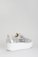 Kalın Gümüş Baskılı Tabanlı Kadın Sneaker | Derimod Kalın Gümüş Baskılı Tabanlı Kadın Sneaker | Derimod