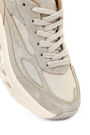 Women's Beige Lace-Up Thick-Soled Leather Sneaker | Derimod Women's Beige Lace-Up Thick-Soled Leather Sneaker | Derimod