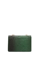 Women's Green Long Strap Crocodile Crossbody Bag | Derimod Women's Green Long Strap Crocodile Crossbody Bag | Derimod