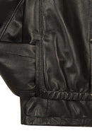 Veronik Woman Black Mandarin Collar Leather Jacket | Derimod Veronik Woman Black Mandarin Collar Leather Jacket | Derimod