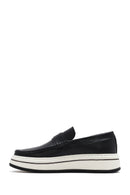 Erkek Siyah Kalın Tabanlı Deri Casual Loafer | Derimod Erkek Siyah Kalın Tabanlı Deri Casual Loafer | Derimod