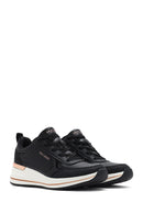 Skechers Women's Black Fine Shine Thick Soled Sneaker | Derimod Skechers Women's Black Fine Shine Thick Soled Sneaker | Derimod
