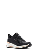 Skechers Women's Black Fine Shine Thick Soled Sneaker | Derimod Skechers Women's Black Fine Shine Thick Soled Sneaker | Derimod