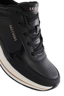 Skechers Women's Black Fine Shine Thick Soled Sneaker | Derimod Skechers Women's Black Fine Shine Thick Soled Sneaker | Derimod