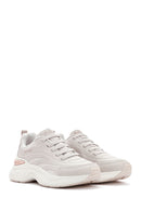 Skechers Women's Beige Hazel - Step N Flow Lace-Up Sports Sneaker | Derimod Skechers Women's Beige Hazel - Step N Flow Lace-Up Sports Sneaker | Derimod