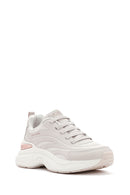 Skechers Women's Beige Hazel - Step N Flow Lace-Up Sports Sneaker | Derimod Skechers Women's Beige Hazel - Step N Flow Lace-Up Sports Sneaker | Derimod