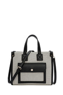 Women's Black Long Strap Fabric Handbag | Derimod Women's Black Long Strap Fabric Handbag | Derimod
