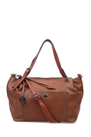 Women's Tan Synthetic Leather Shoulder Bag | Derimod Women's Tan Synthetic Leather Shoulder Bag | Derimod