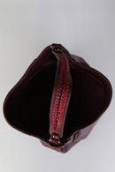 Women's Burgundy Synthetic Leather Shoulder Bag | Derimod Women's Burgundy Synthetic Leather Shoulder Bag | Derimod