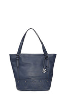 Kadın Lacivert Suni Deri Omuz Çantası | Derimod Kadın Lacivert Suni Deri Omuz Çantası | Derimod