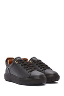 Women's Black Lace-Up Leather Sneaker | Derimod Women's Black Lace-Up Leather Sneaker | Derimod