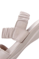 Kadın Vizon Deri Comfort Sandalet | Derimod Kadın Vizon Deri Comfort Sandalet | Derimod
