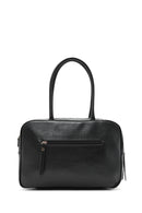 Kadın Siyah Uzun Askılı Desenli Kol Çantası | Derimod Kadın Siyah Uzun Askılı Desenli Kol Çantası | Derimod