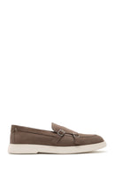 Men's Beige Double Buckle Suede Leather Casual Loafer | Derimod Men's Beige Double Buckle Suede Leather Casual Loafer | Derimod