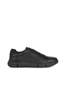 Geox Men's Black Adacter Leather Sneaker | Derimod Geox Men's Black Adacter Leather Sneaker | Derimod