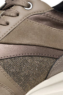 Geox Kadın Vizon Respira Bağcıklı Dolgu Topuklu Deri Sneaker | Derimod Geox Kadın Vizon Respira Bağcıklı Dolgu Topuklu Deri Sneaker | Derimod