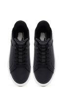 Skechers Men's Black Court Break Lace-Up Chunky Sole Leather Sneakers | Derimod Skechers Men's Black Court Break Lace-Up Chunky Sole Leather Sneakers | Derimod