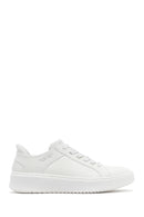 Skechers Men's White Court Break Lace-Up Chunky Sole Leather Sneakers | Derimod Skechers Men's White Court Break Lace-Up Chunky Sole Leather Sneakers | Derimod