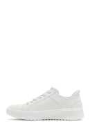 Skechers Men's White Court Break Lace-Up Chunky Sole Leather Sneakers | Derimod Skechers Men's White Court Break Lace-Up Chunky Sole Leather Sneakers | Derimod