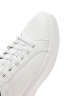 Skechers Men's White Court Break Lace-Up Chunky Sole Leather Sneakers | Derimod Skechers Men's White Court Break Lace-Up Chunky Sole Leather Sneakers | Derimod