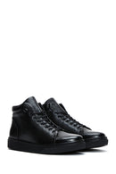 Men's Black Leather Ankle Sneaker Boots | Derimod Men's Black Leather Ankle Sneaker Boots | Derimod