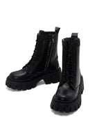 Women's Black Zippered Leather Boots | Derimod Women's Black Zippered Leather Boots | Derimod
