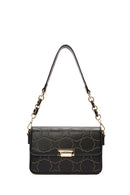 Women's Black Long Strap Stoned Shoulder Bag | Derimod Women's Black Long Strap Stoned Shoulder Bag | Derimod