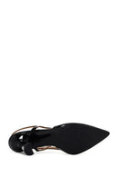 Women's Black Open-Back Heeled Leather Shoes | Derimod Women's Black Open-Back Heeled Leather Shoes | Derimod